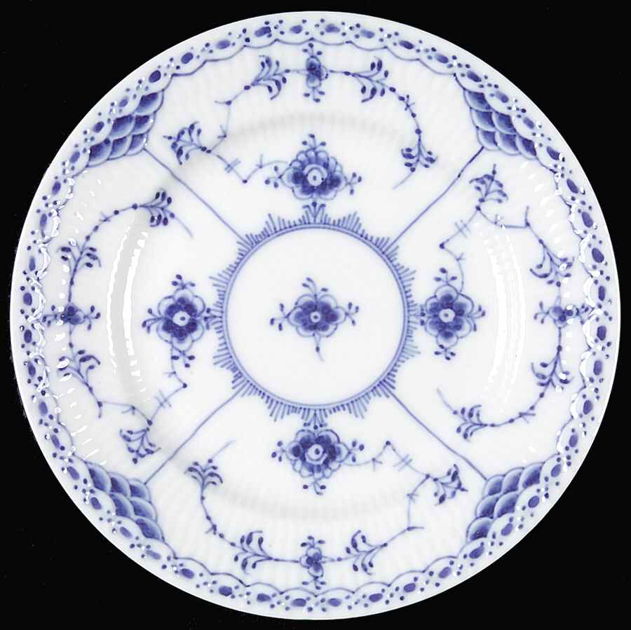 Blue Fluted Half Lace Border (No Trim) Bread & Butter Plate by Royal Copenhagen-1