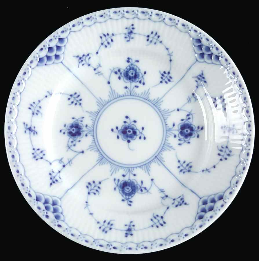 Blue Fluted Half Lace Border (No Trim) Bread & Butter Plate by Royal Copenhagen-1