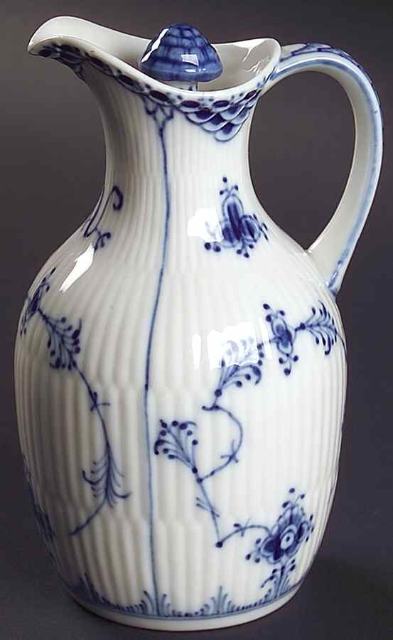 Blue Fluted Half Lace Border (No Trim) Vinegar Cruet and Stopper by Royal Copenhagen-1