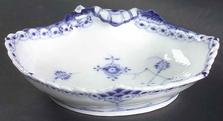 Blue Fluted Half Lace Border (No Trim) Pickle Dish by Royal Copenhagen-1