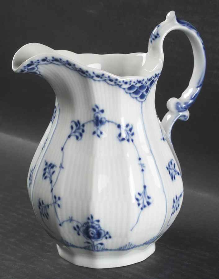 Blue Fluted Half Lace Border (No Trim) 32 Oz Jug by Royal Copenhagen-1