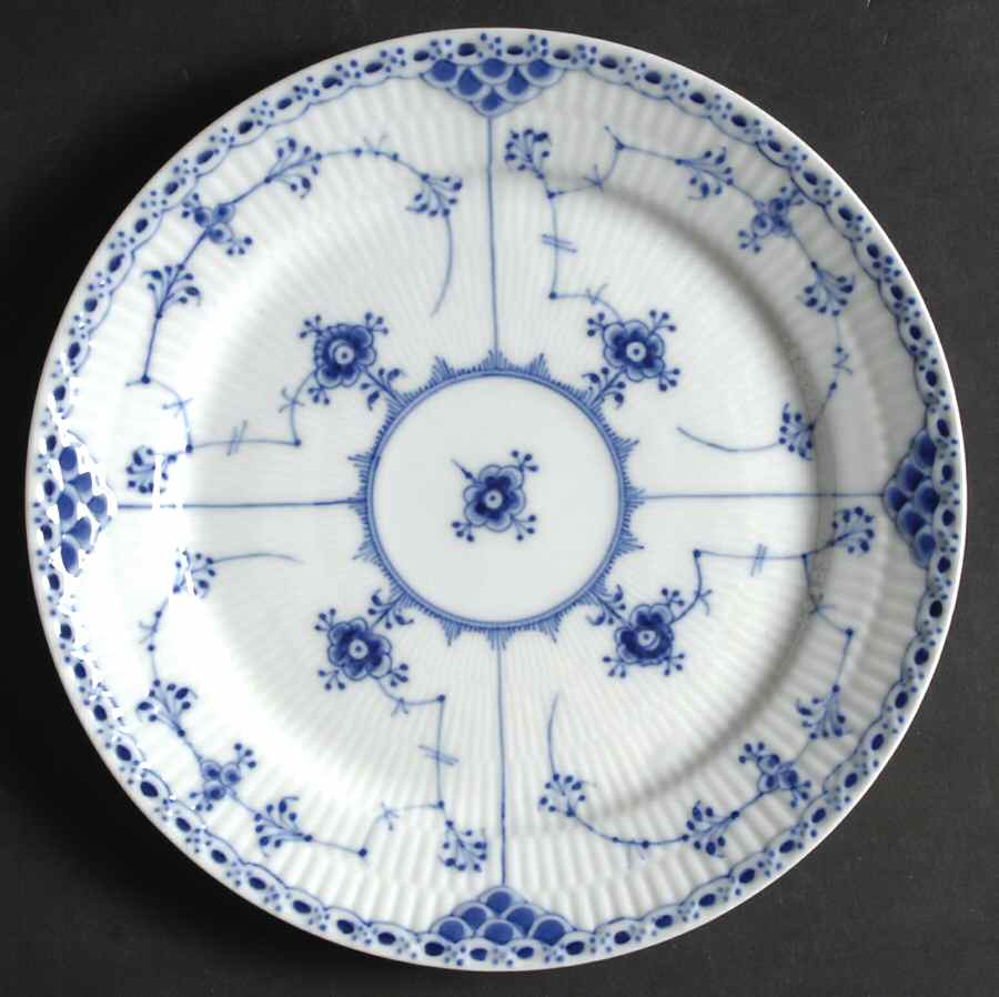 Blue Fluted Half Lace Border (No Trim) Dinner Plate by Royal Copenhagen-1