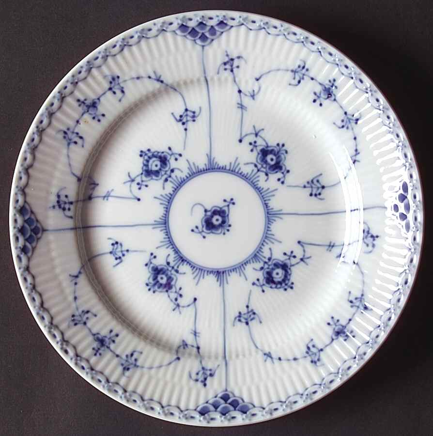 Blue Fluted Half Lace Border (No Trim) Salad Plate by Royal Copenhagen-1