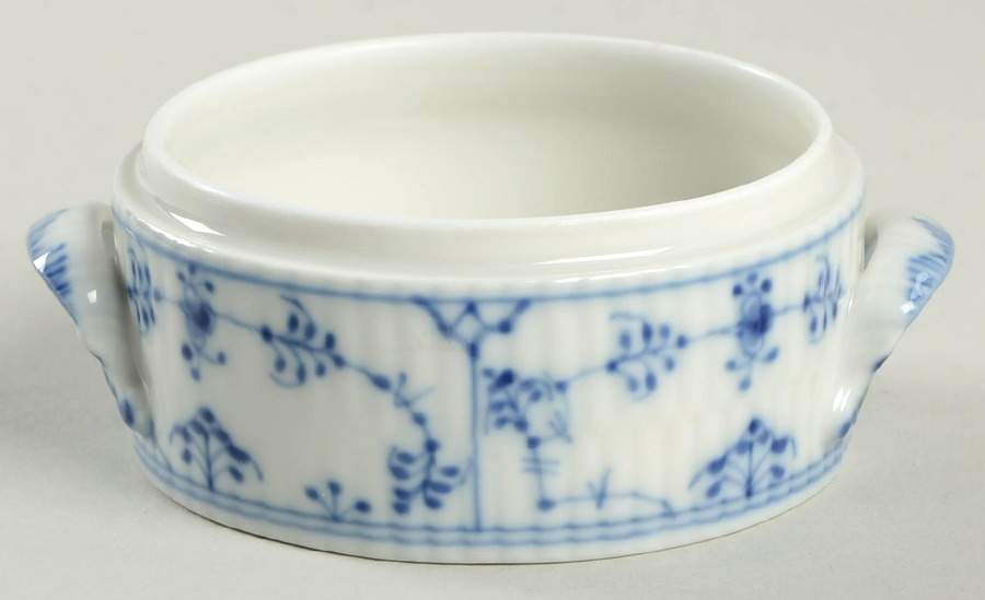 Blue Fluted Plain (No Trim) Small Butter Box No Lid by Royal Copenhagen-1