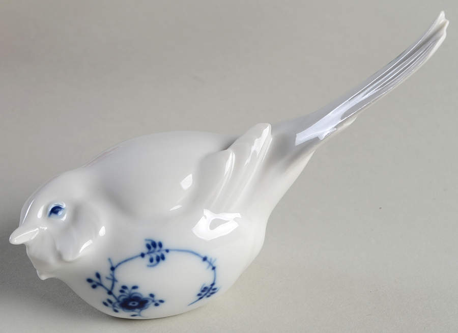 Blue Fluted Plain (No Trim) Bird Figurine by Royal Copenhagen-1