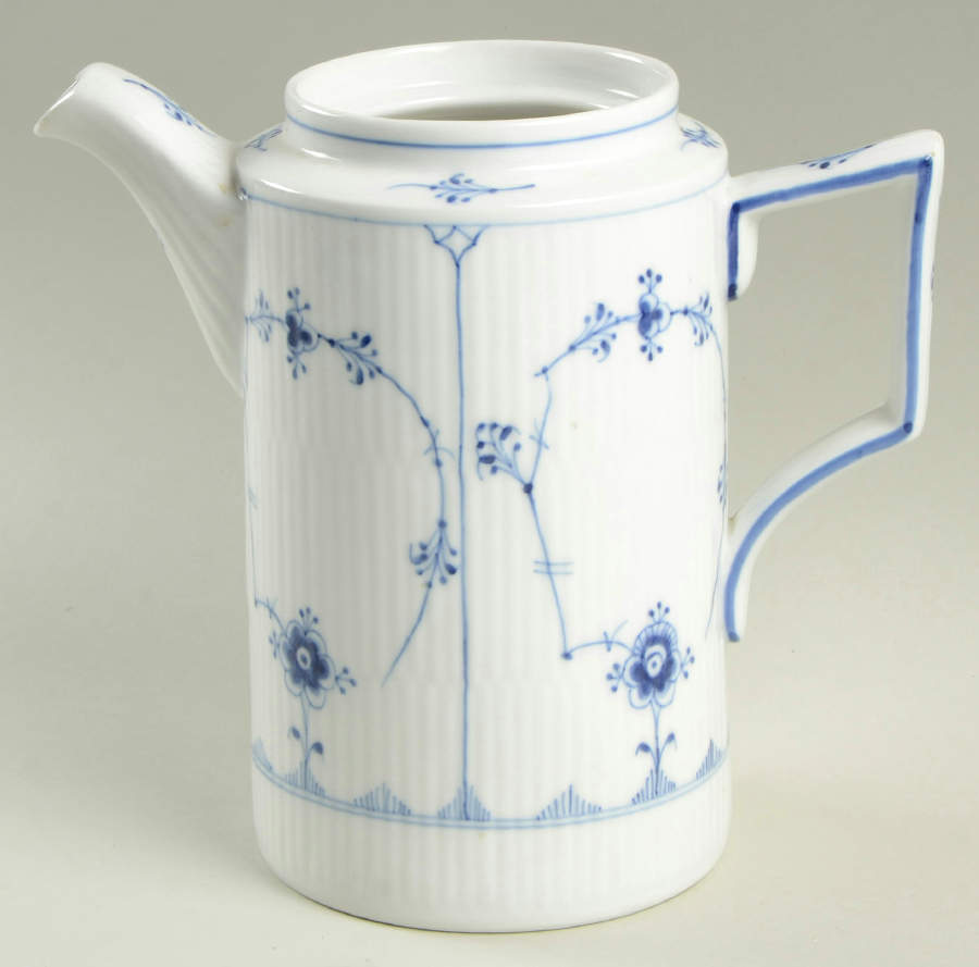 Blue Fluted Plain (No Trim) Coffee Pot No Lid by Royal Copenhagen-1