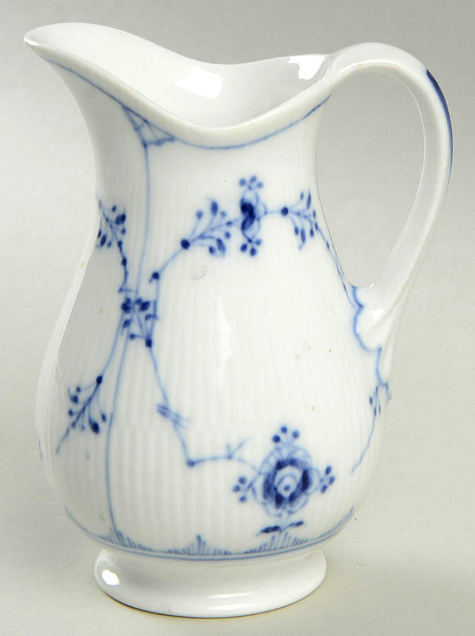 Blue Fluted Plain (No Trim) Creamer by Royal Copenhagen-1