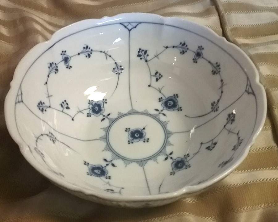 Blue Fluted Plain (No Trim) 7" Salad Serving Bowl by Royal Copenhagen-1