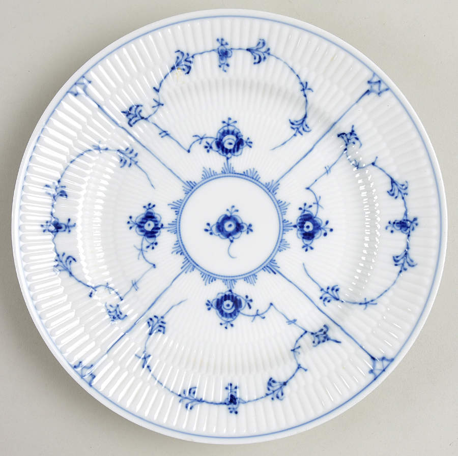 Blue Fluted Plain (No Trim) Luncheon Plate by Royal Copenhagen-1