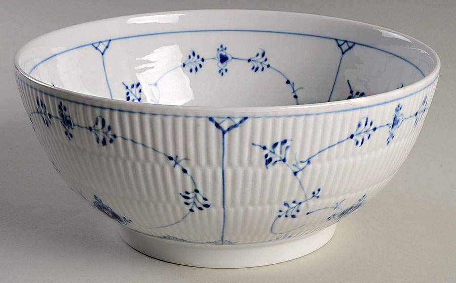 Blue Fluted Plain (No Trim) 9" Salad Serving Bowl by Royal Copenhagen-1