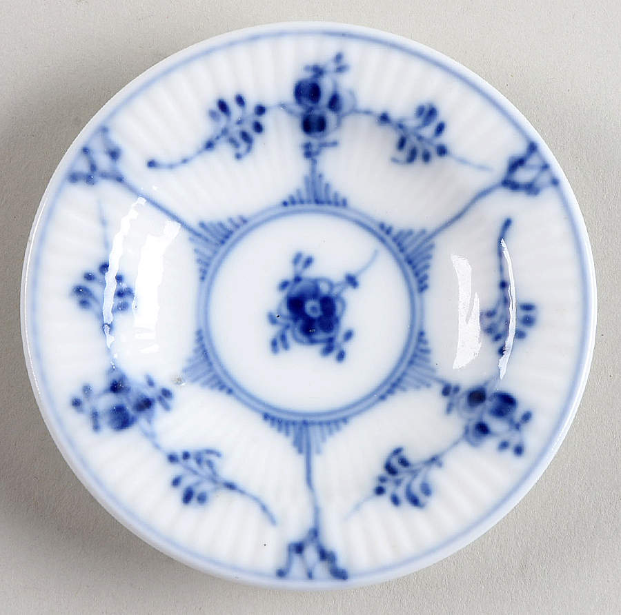 Blue Fluted Plain (No Trim) Butter Pat by Royal Copenhagen-1