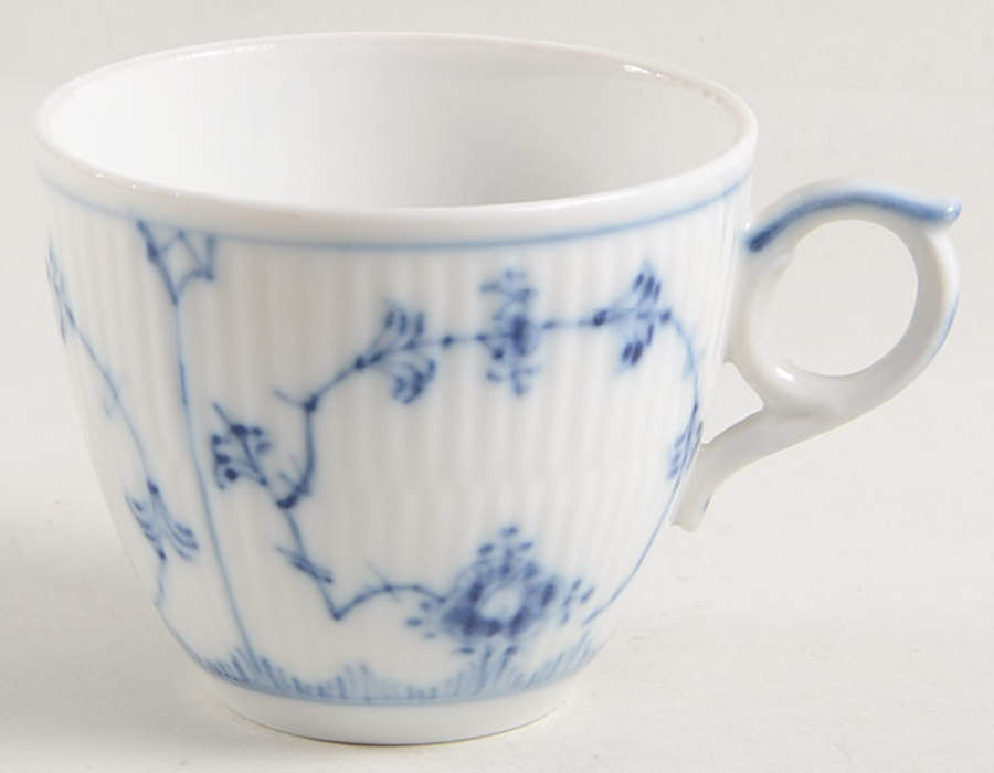 Blue Fluted Plain (No Trim) Flat Demitasse Cup by Royal Copenhagen-1