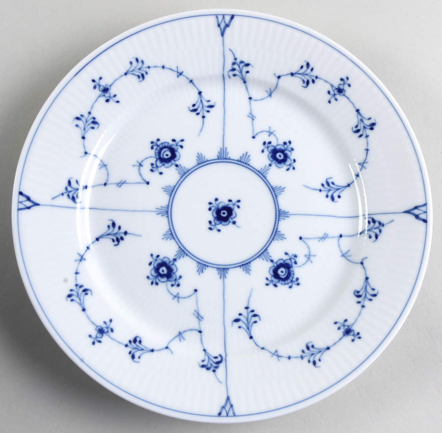Blue Fluted Plain (No Trim) Luncheon Plate by Royal Copenhagen-1