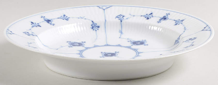 Blue Fluted Plain (No Trim) Large Rim Soup Bowl by Royal Copenhagen-1