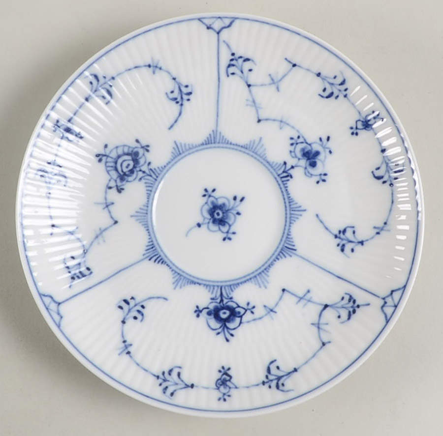 Blue Fluted Plain (No Trim) Flat Cup Saucer by Royal Copenhagen-1