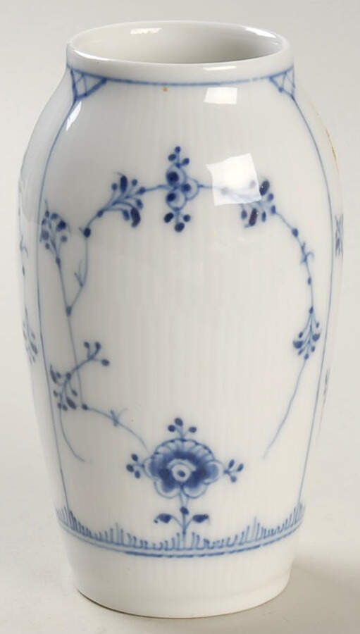 Blue Fluted Plain (No Trim) 5" Vase by Royal Copenhagen-1