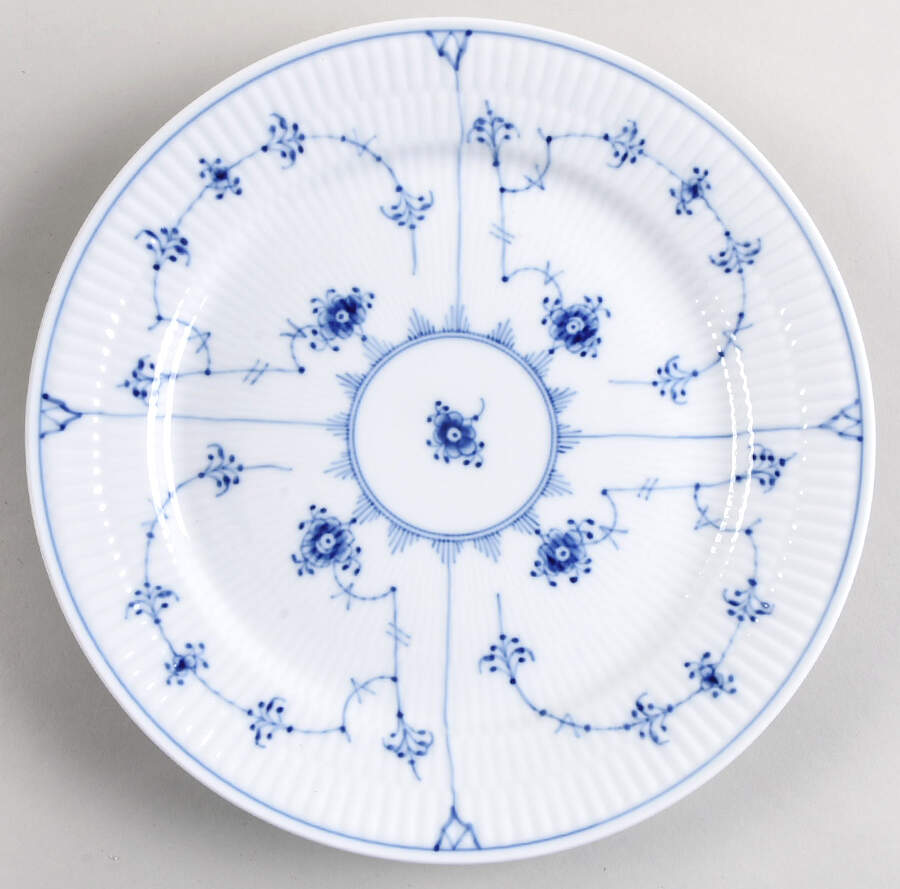 Blue Fluted Plain (No Trim) Luncheon Plate by Royal Copenhagen-1