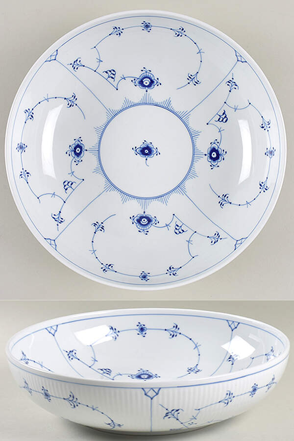 Blue Fluted Plain (No Trim) 10" Shallow Round Bowl by Royal Copenhagen-1