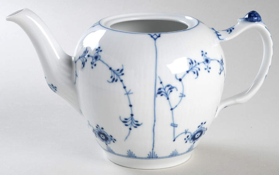 Blue Fluted Plain (No Trim) Small Teapot No Lid by Royal Copenhagen-1