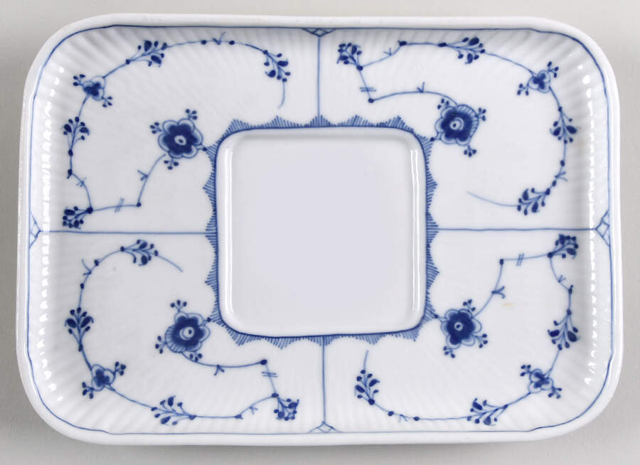 Blue Fluted Plain (No Trim) Underplate for Ink Well by Royal Copenhagen-1