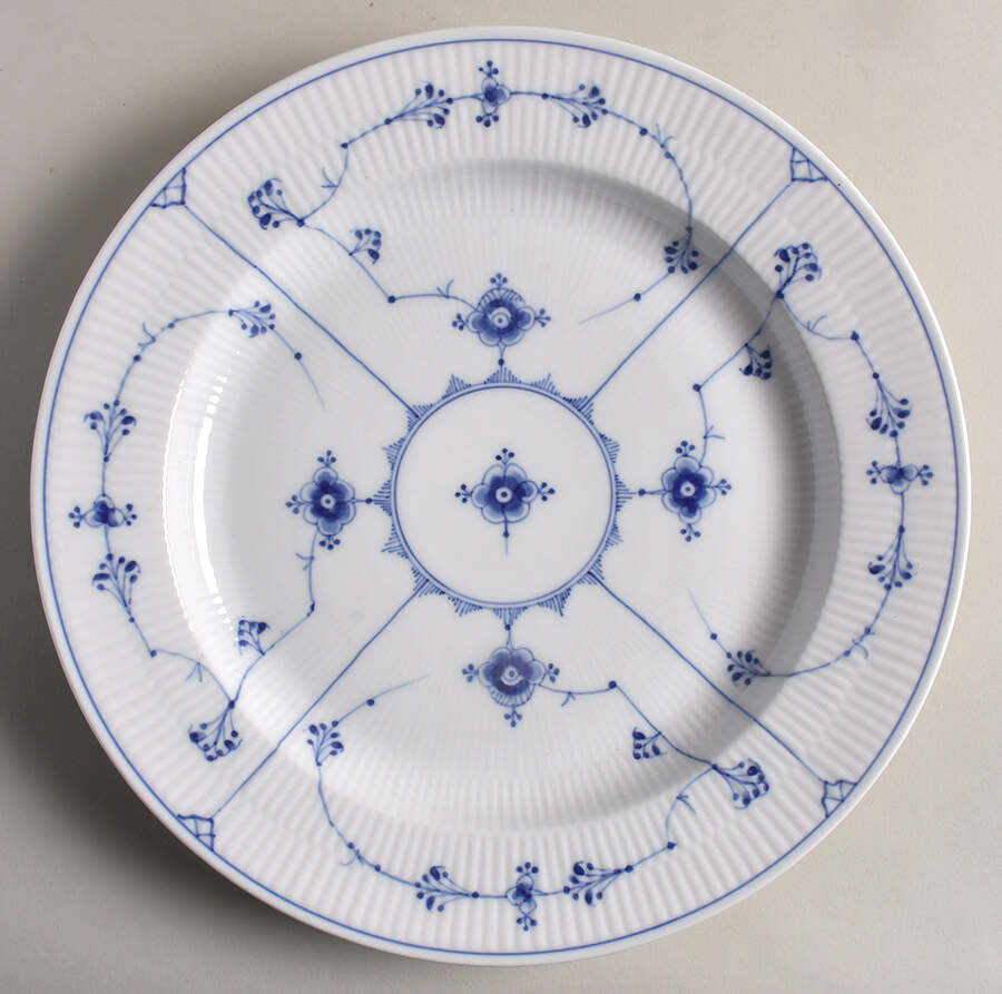 Blue Fluted Plain (No Trim) 11" Chop Plate (Round Platter) by Royal Copenhagen-1