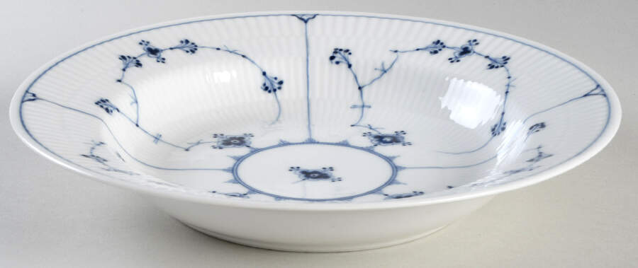 Blue Fluted Plain (No Trim) Large Rim Soup Bowl by Royal Copenhagen-1