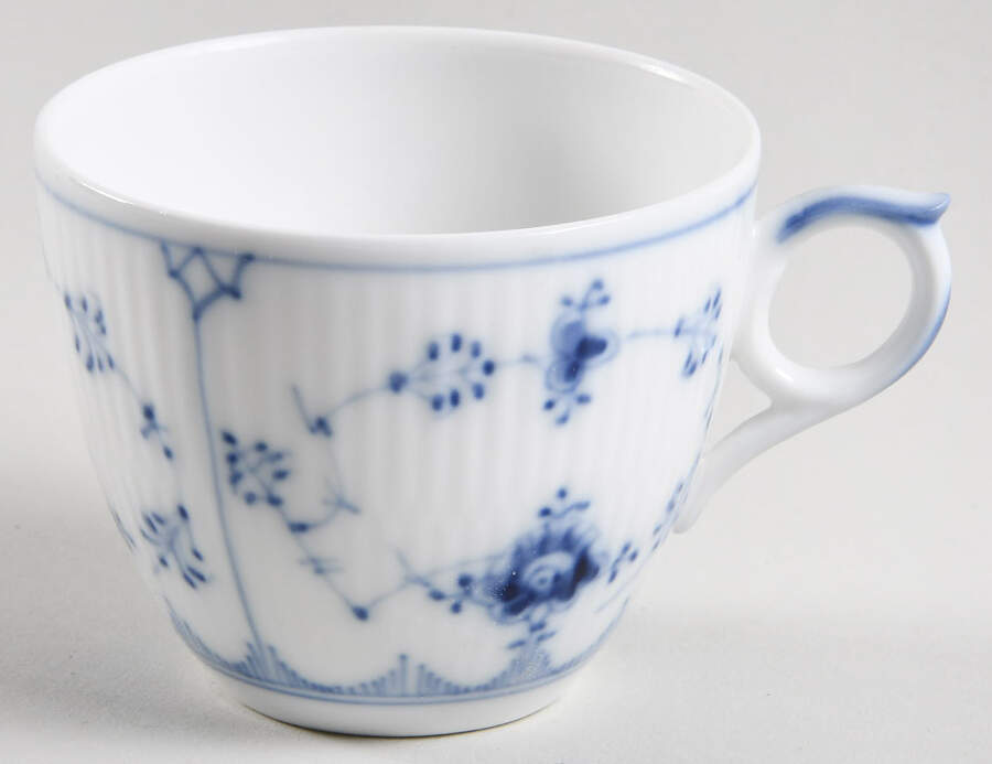 Blue Fluted Plain (No Trim) Flat Cup by Royal Copenhagen-1