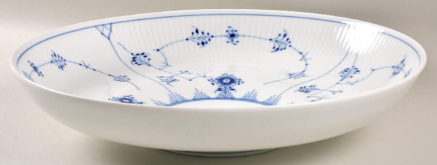 Blue Fluted Plain (No Trim) 13" Shallow Round Bowl by Royal Copenhagen-1