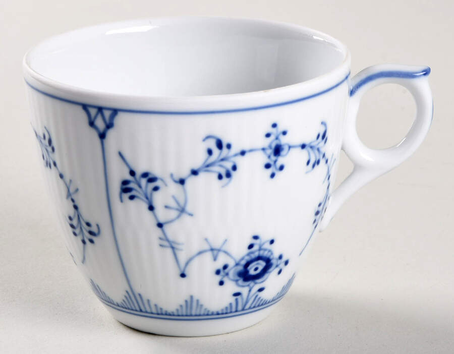 Blue Fluted Plain (No Trim) Flat Demitasse Cup by Royal Copenhagen-1