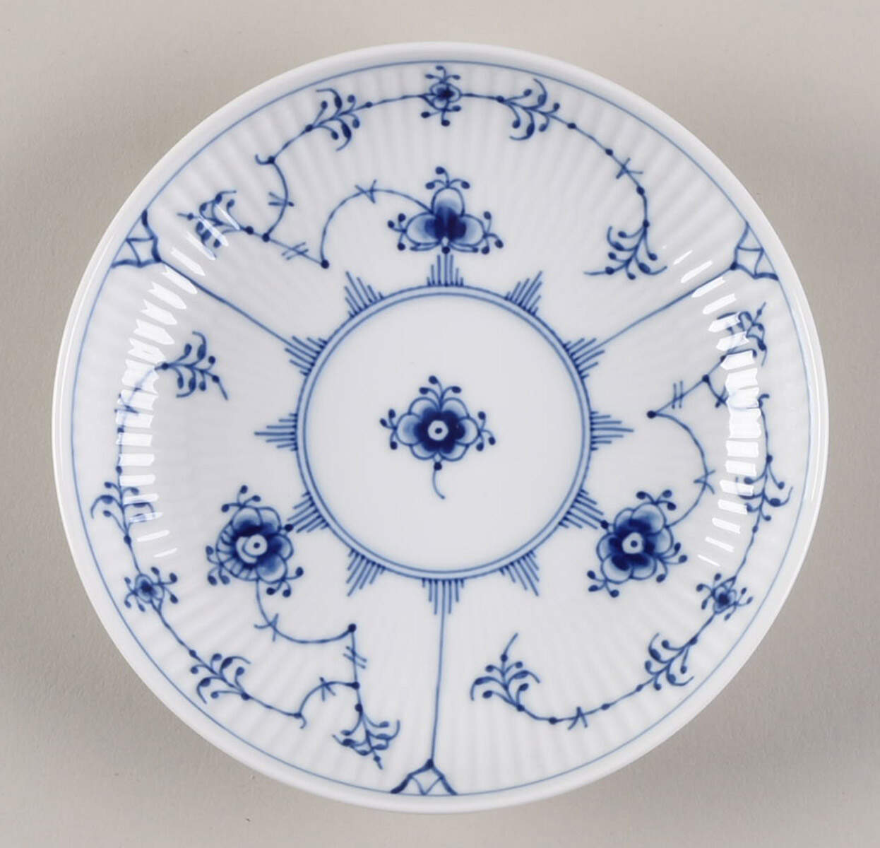 Blue Fluted Plain (No Trim) Saucer for Oversized Cup by Royal Copenhagen-1