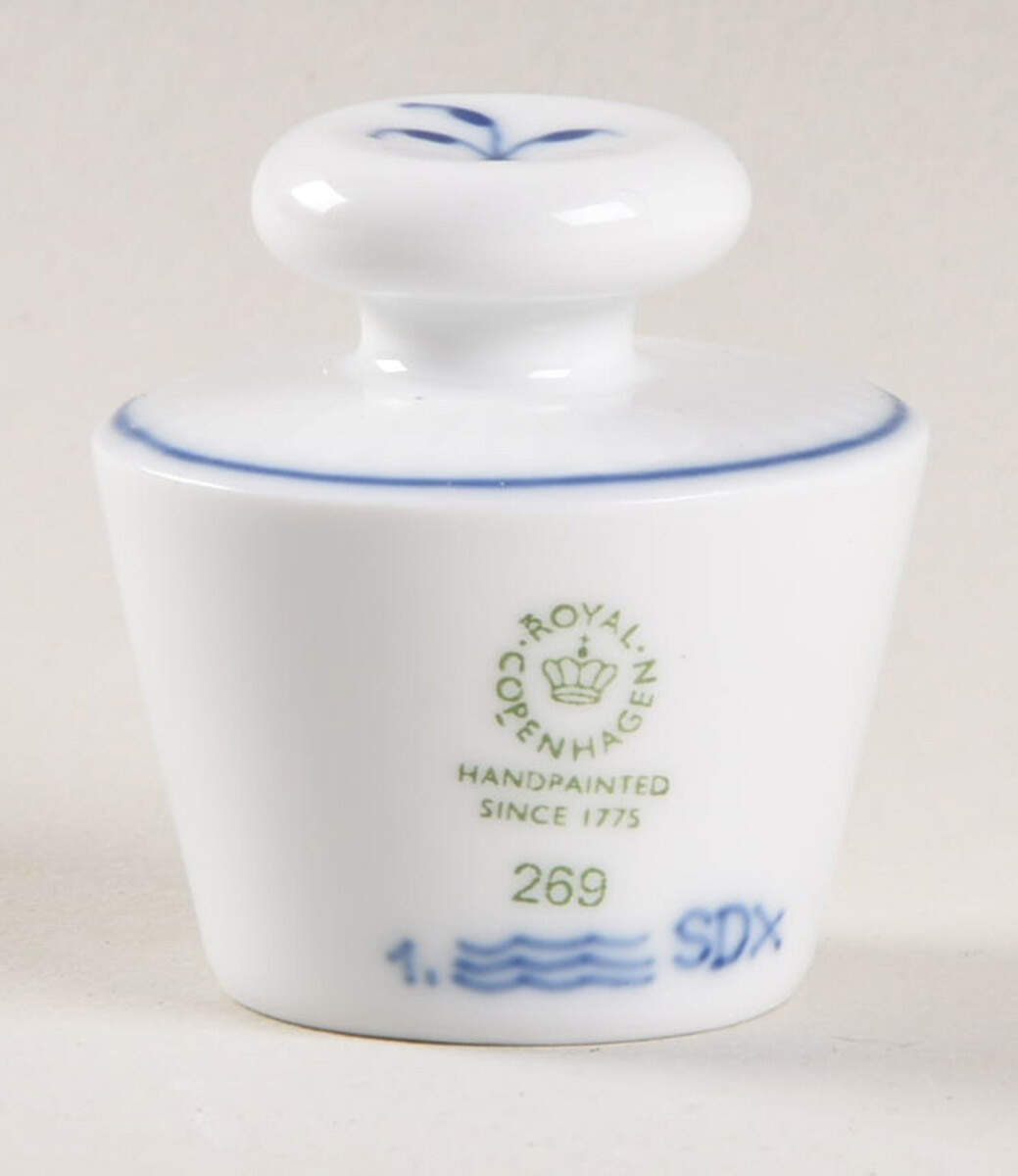 Blue Fluted Plain (No Trim) Oil/Vinegar Server, Lid Only by Royal Copenhagen-1
