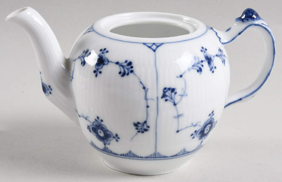Blue Fluted Plain (No Trim) Mini Teapot No Lid by Royal Copenhagen-1