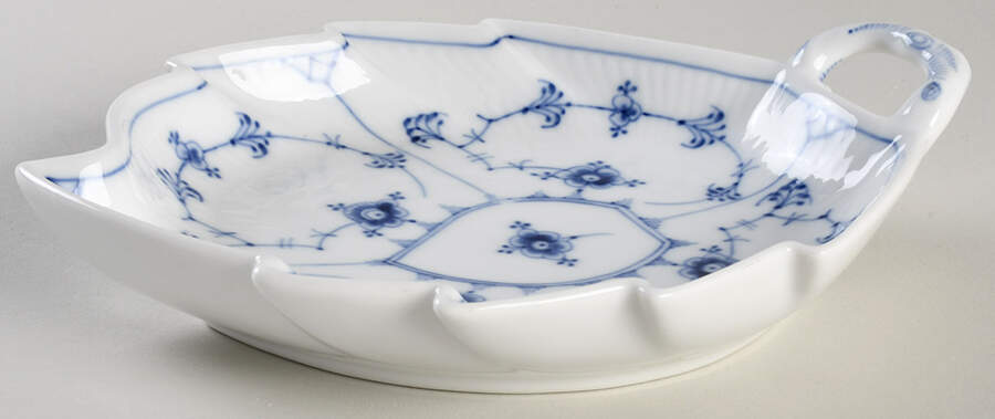 Blue Fluted Plain (No Trim) 9" Leaf Dish by Royal Copenhagen-1