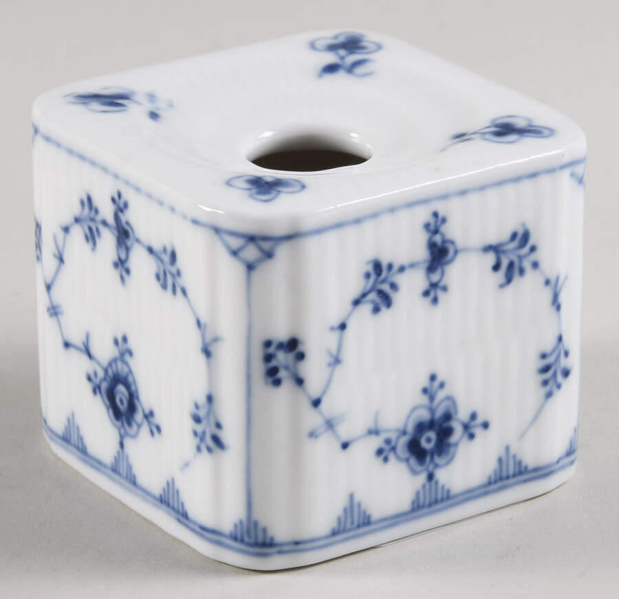 Blue Fluted Plain (No Trim) Ink Pot-No Lid by Royal Copenhagen-1