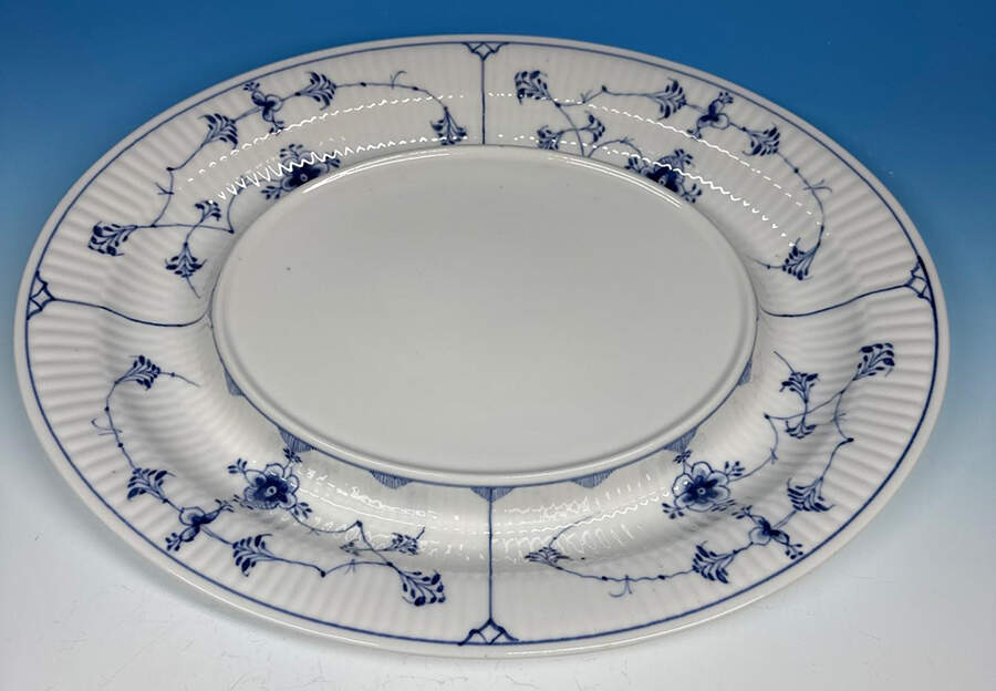 Blue Fluted Plain (No Trim) Underplate for Oval Tureen by Royal Copenhagen-1