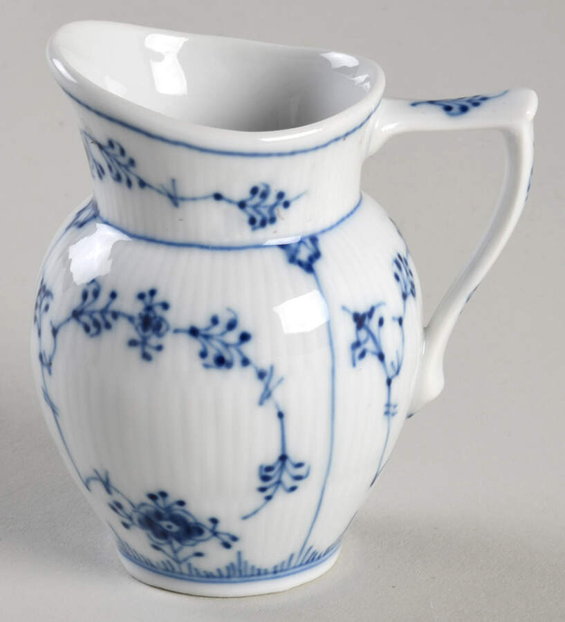 Blue Fluted Plain (No Trim) Mini Creamer by Royal Copenhagen-1