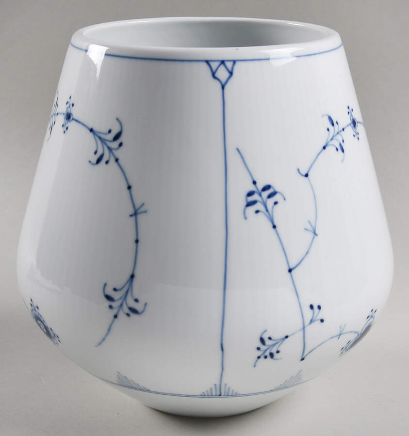 Blue Fluted Plain (No Trim) 8" Vase by Royal Copenhagen-1