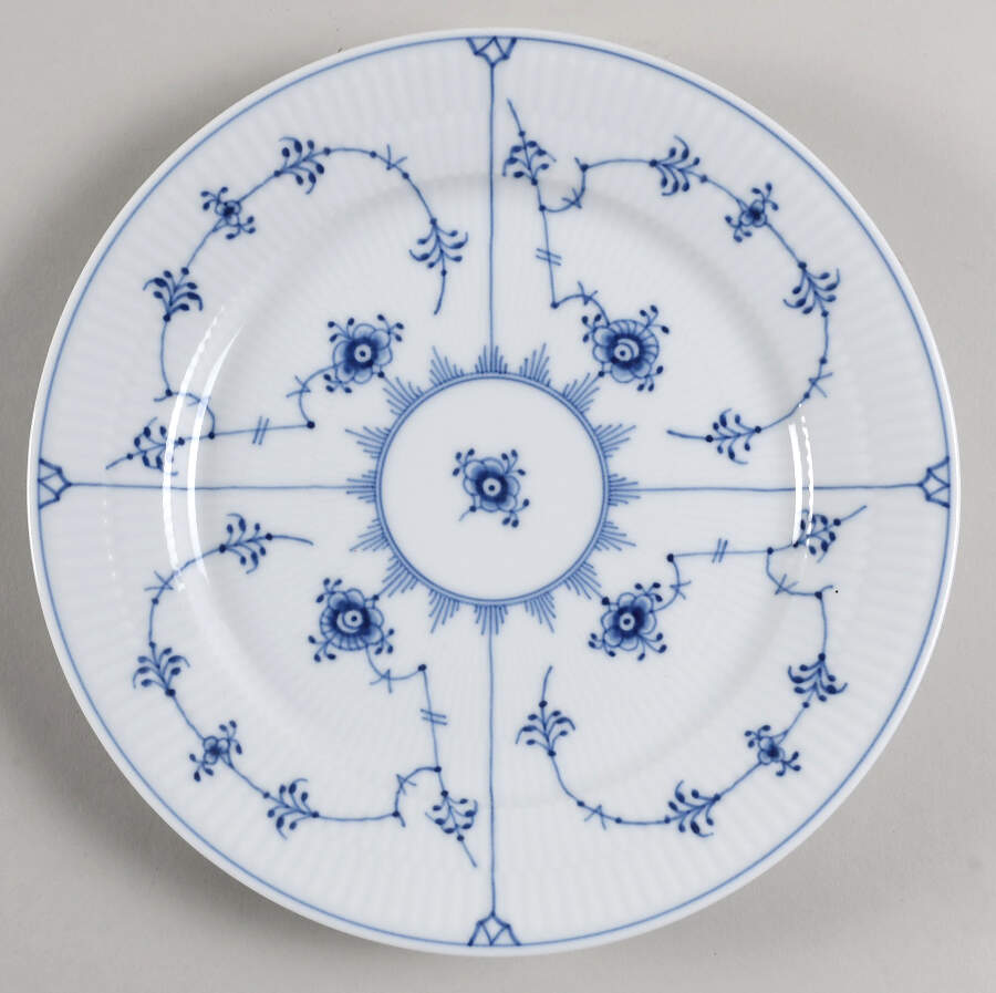 Blue Fluted Plain (No Trim) Luncheon Plate by Royal Copenhagen-1