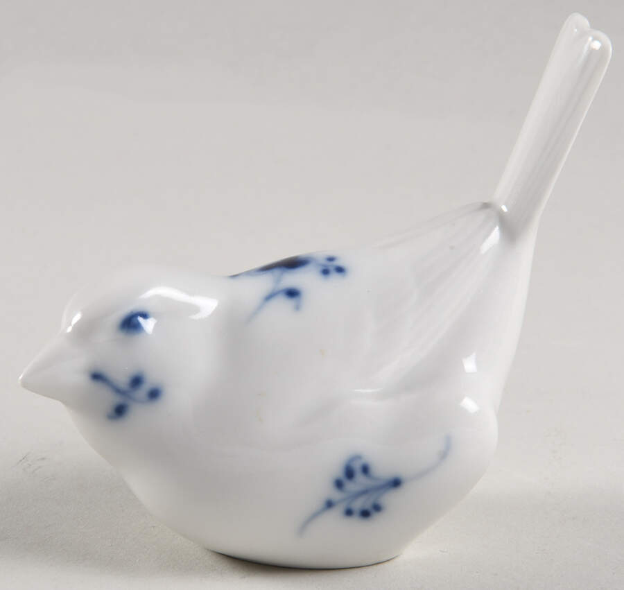Blue Fluted Plain (No Trim) Bird Figurine by Royal Copenhagen-1