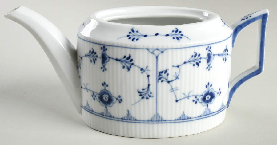 Blue Fluted Plain (No Trim) Mini Teapot No Lid by Royal Copenhagen-1