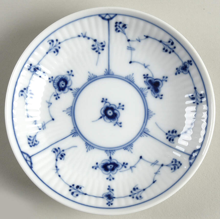 Blue Fluted Plain (No Trim) Saucer for Flat Cup by Royal Copenhagen-1