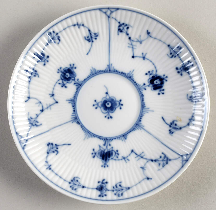 Blue Fluted Plain (No Trim) Saucer for Flat Cup by Royal Copenhagen-1