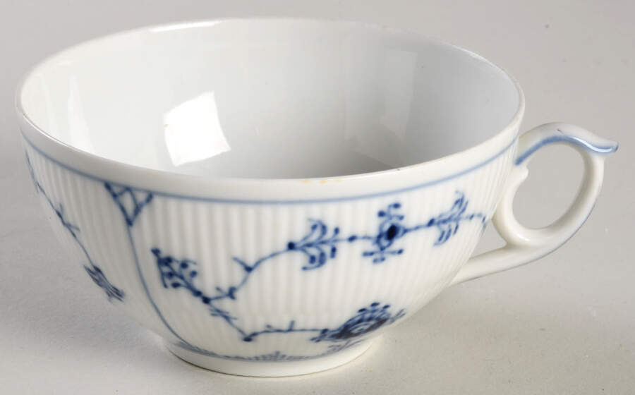 Blue Fluted Plain (No Trim) Flat Cup by Royal Copenhagen-1
