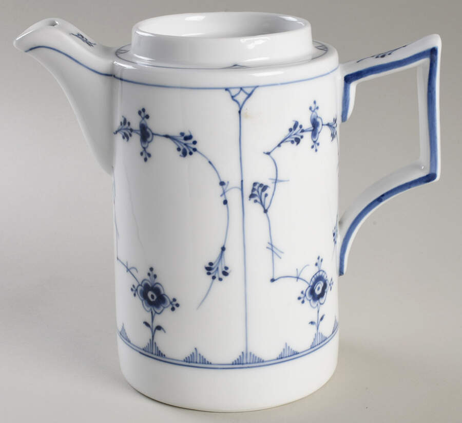 Blue Fluted Plain (No Trim) Coffee Pot No Lid by Royal Copenhagen-1