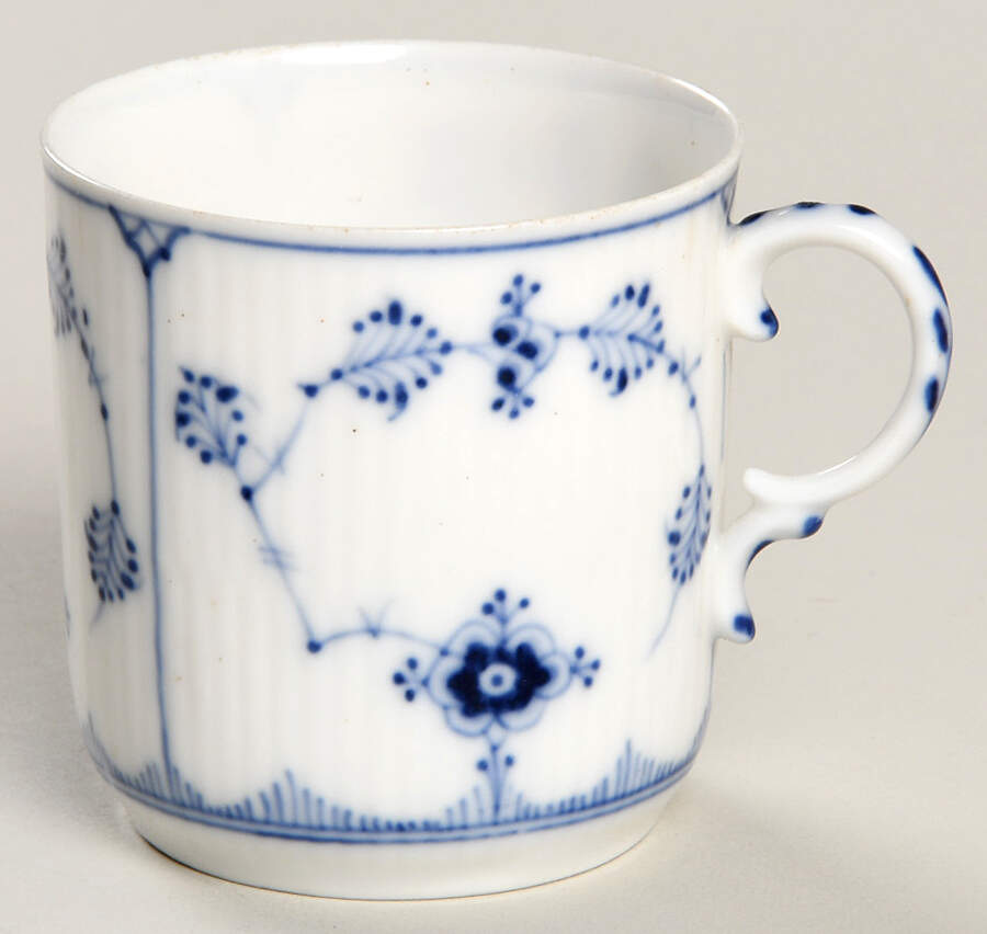 Blue Fluted Plain (No Trim) Flat Demitasse Cup by Royal Copenhagen-1