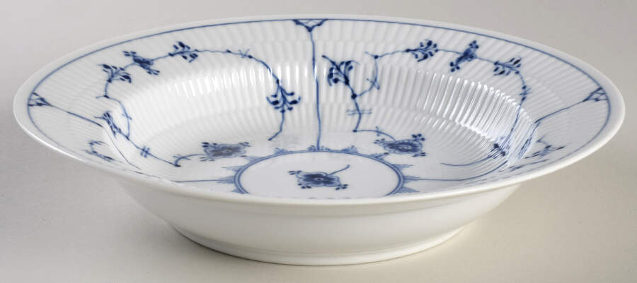 Blue Fluted Plain (No Trim) Rim Soup Bowl by Royal Copenhagen-1