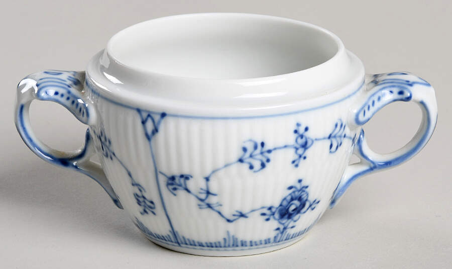 Blue Fluted Plain (No Trim) Sugar Bowl No Lid by Royal Copenhagen-1