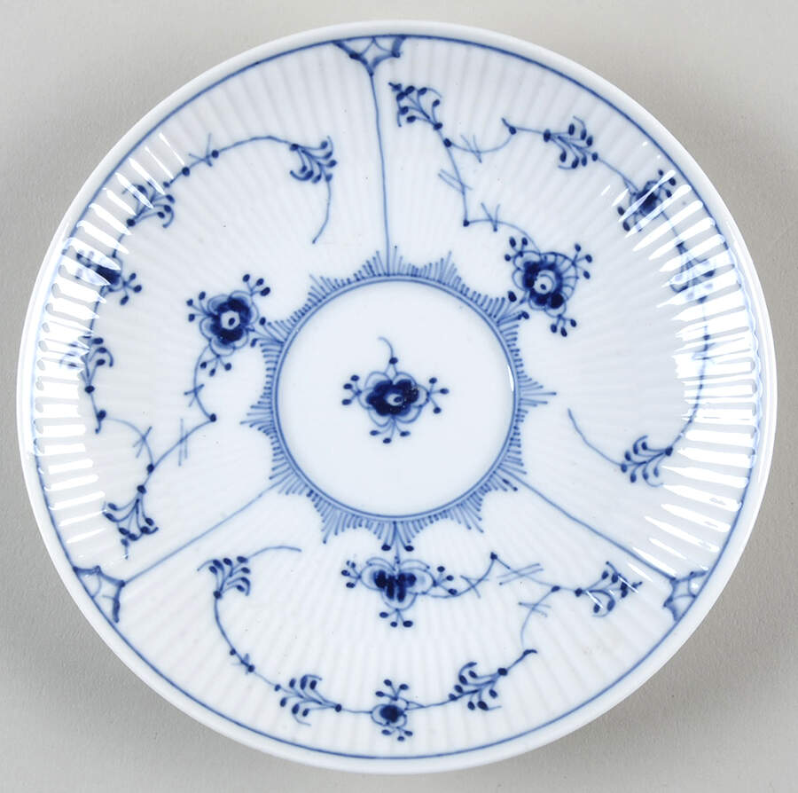 Blue Fluted Plain (No Trim) Saucer for Flat Cup by Royal Copenhagen-1