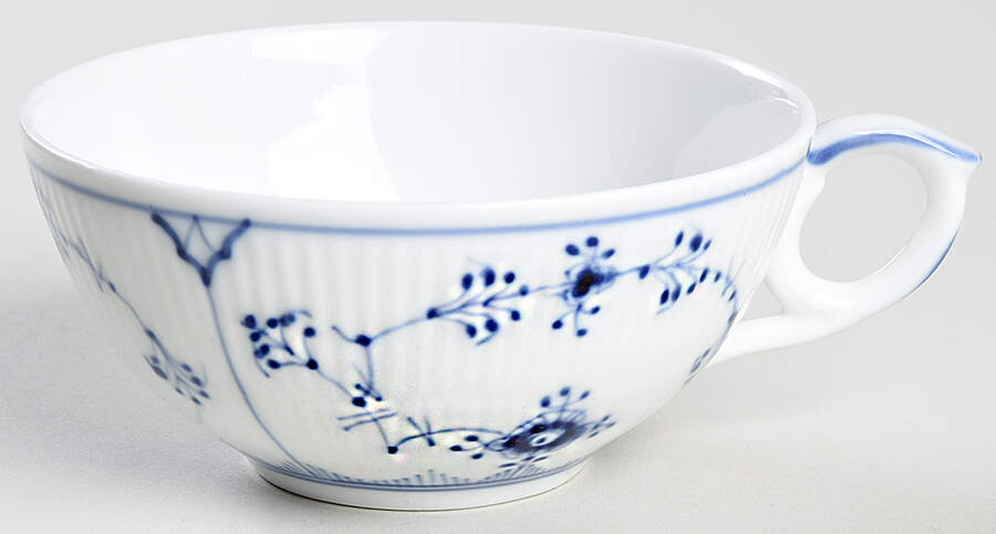 Blue Fluted Plain (No Trim) Flat Cup by Royal Copenhagen-1
