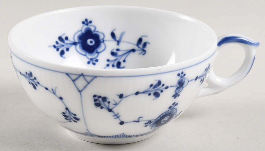 Blue Fluted Plain (No Trim) Flat Cup by Royal Copenhagen-1